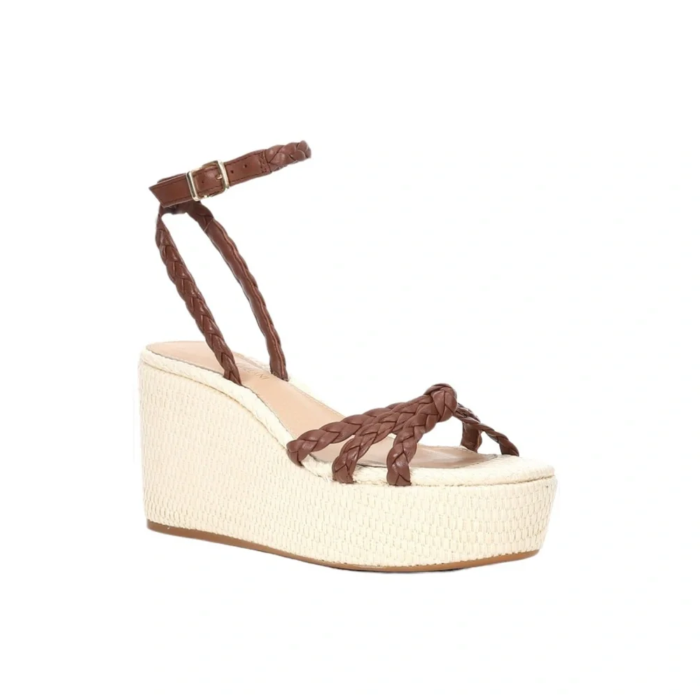 Antonio Melani Sandal Lorinna Leather Braided Platform Wedge 8.5 NWT